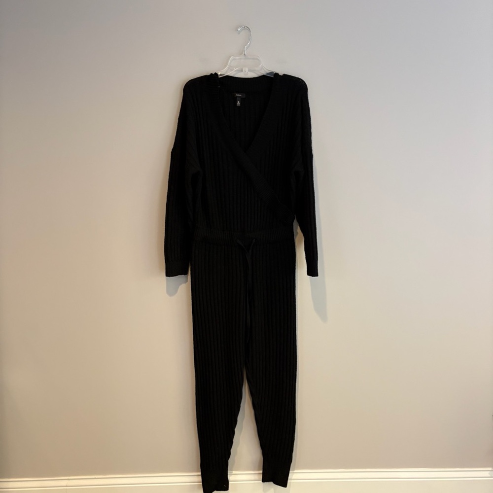 Aqua Green Ribbed Sweater Jumpsuit
